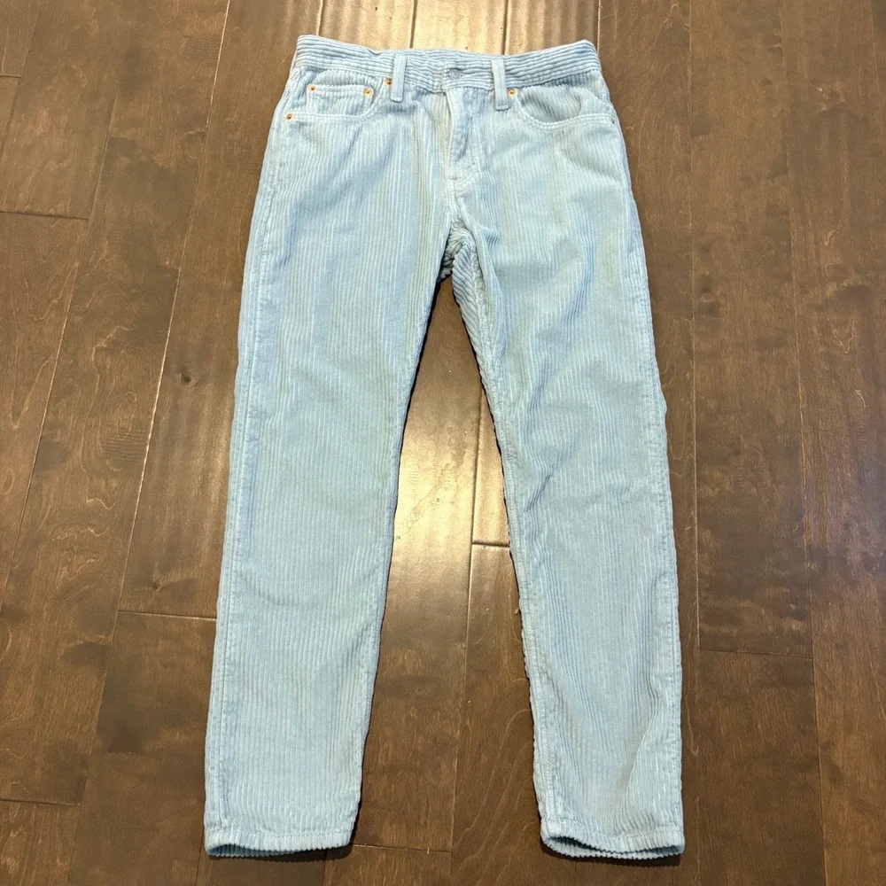 Levi's 512 Slim Taper Corduroy Pants 32x29 (Tag 32x30) Light Blue Wide Wale Y2K